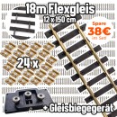 18 Meter Flex-Gleis mit 24 Schraubschienenverbinder + Biegevorrichtung