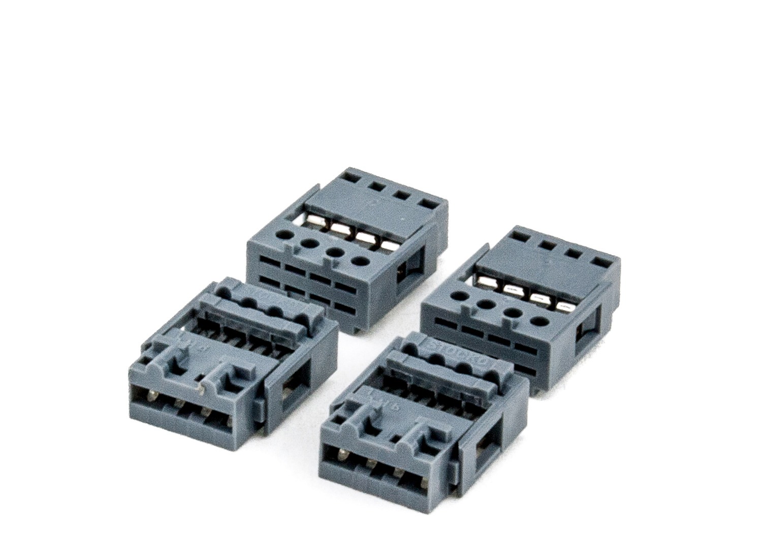 Stecker 4-polig, grau zum Anlöten (5er-Pack) # 86210, # 85222, Multiplex, Steckersysteme, Elektroflug-Zubehör